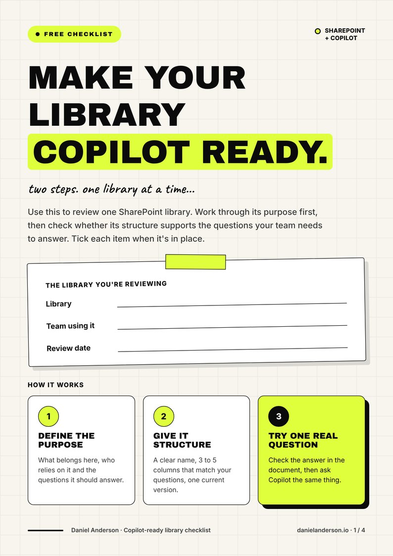 Cover of the Copilot-ready library checklist